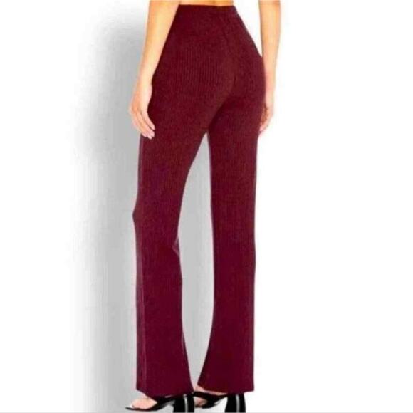 Revolve n: PHILANTHROPY NWT Reign Wine Red Pocketed Ribbed Wide Bootcut Pants XS - Picture 3 of 12